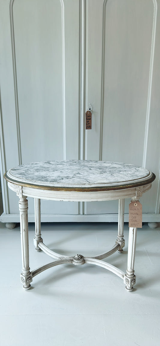 Vintage marble top coffee table - side table
