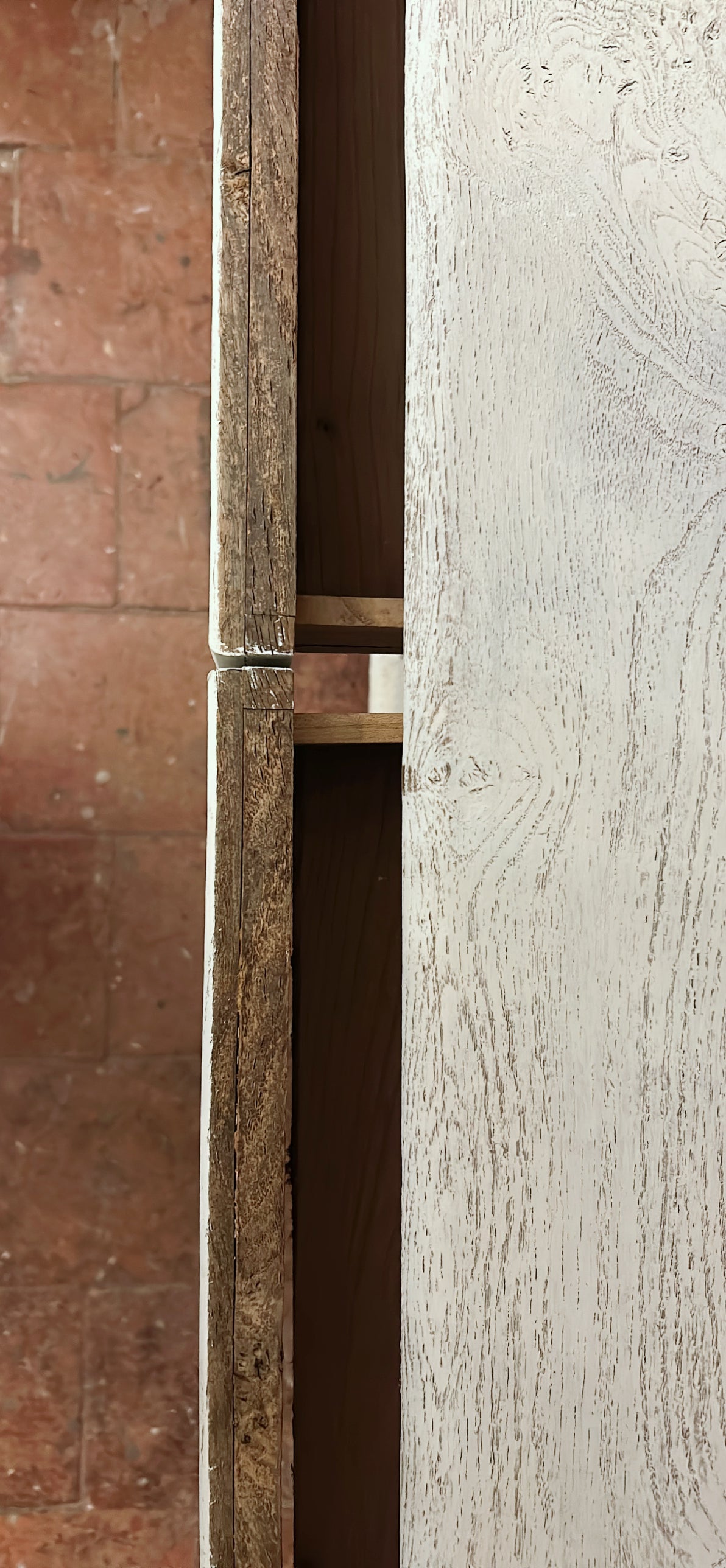 Antique painted sideboard - cupboard old linen