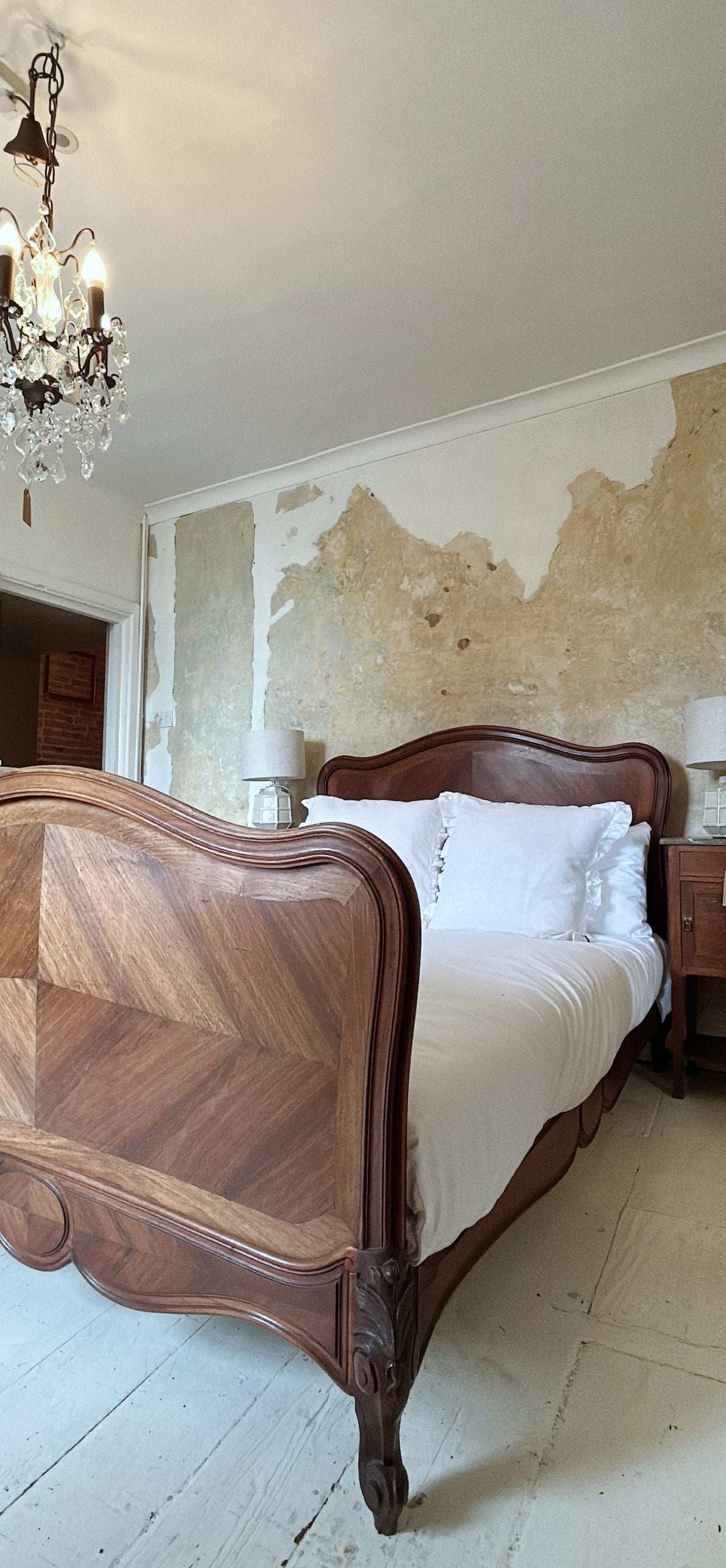 Antique walnut French double bed
