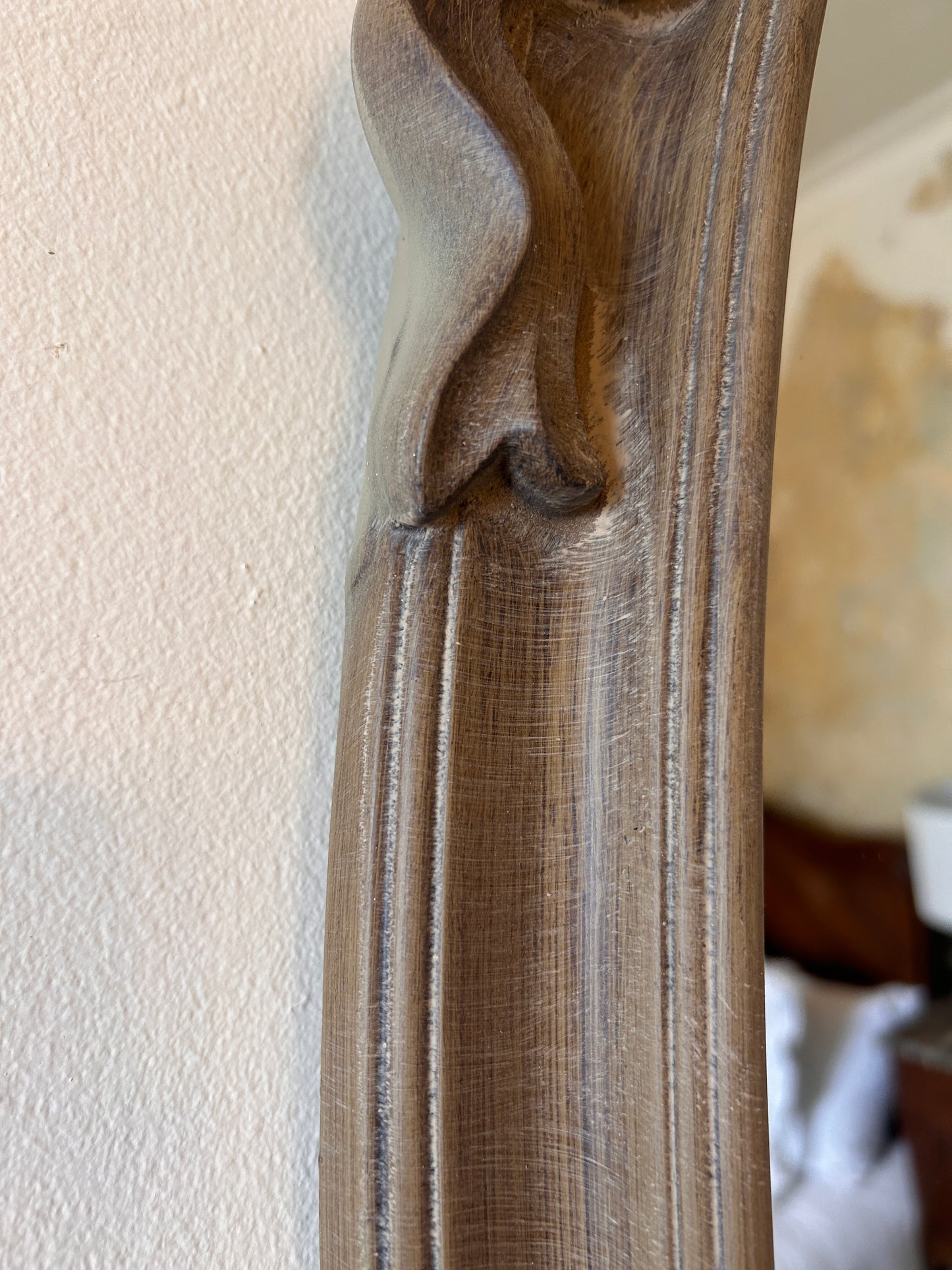 Wood effect bow mirror oval
