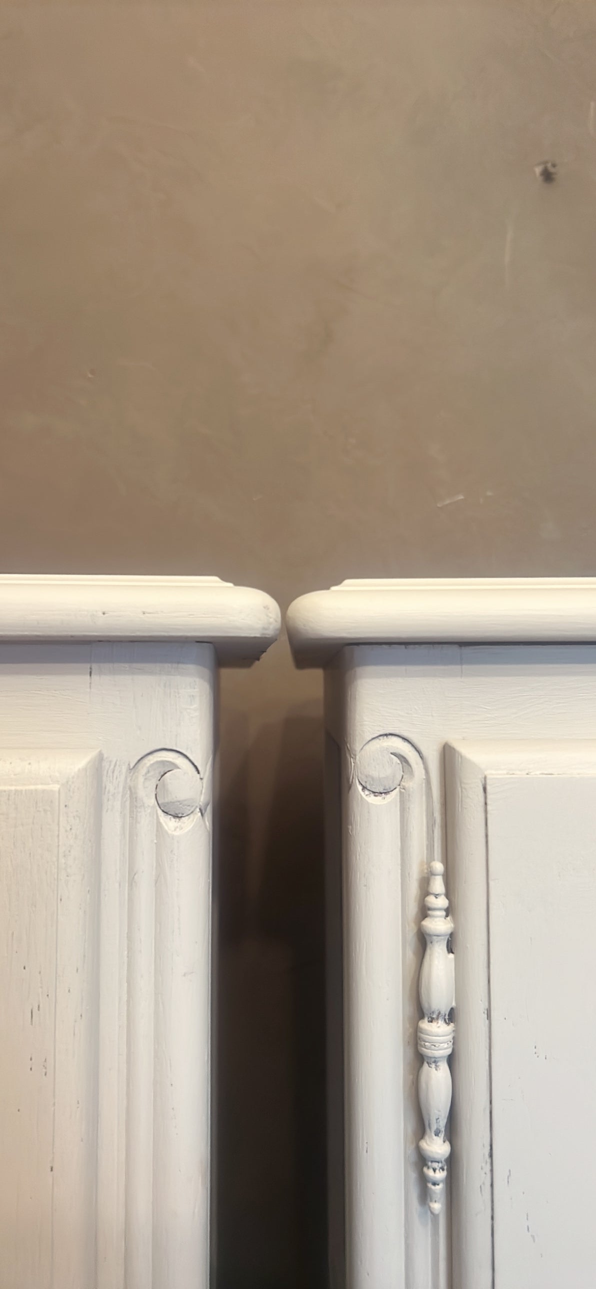 Pair painted vintage bedside tables