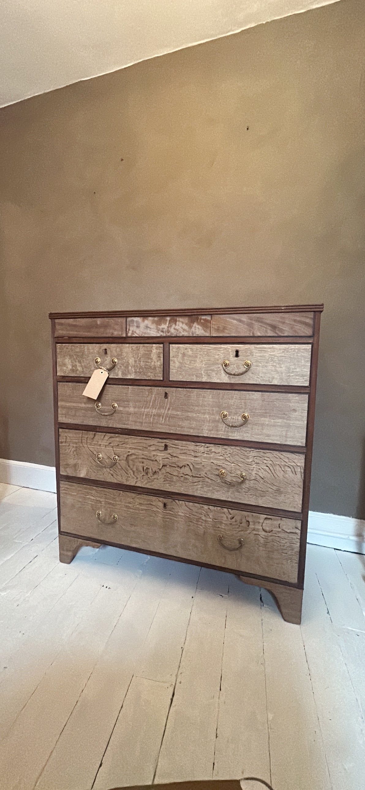 Antique stripped oak 7 drawer chest