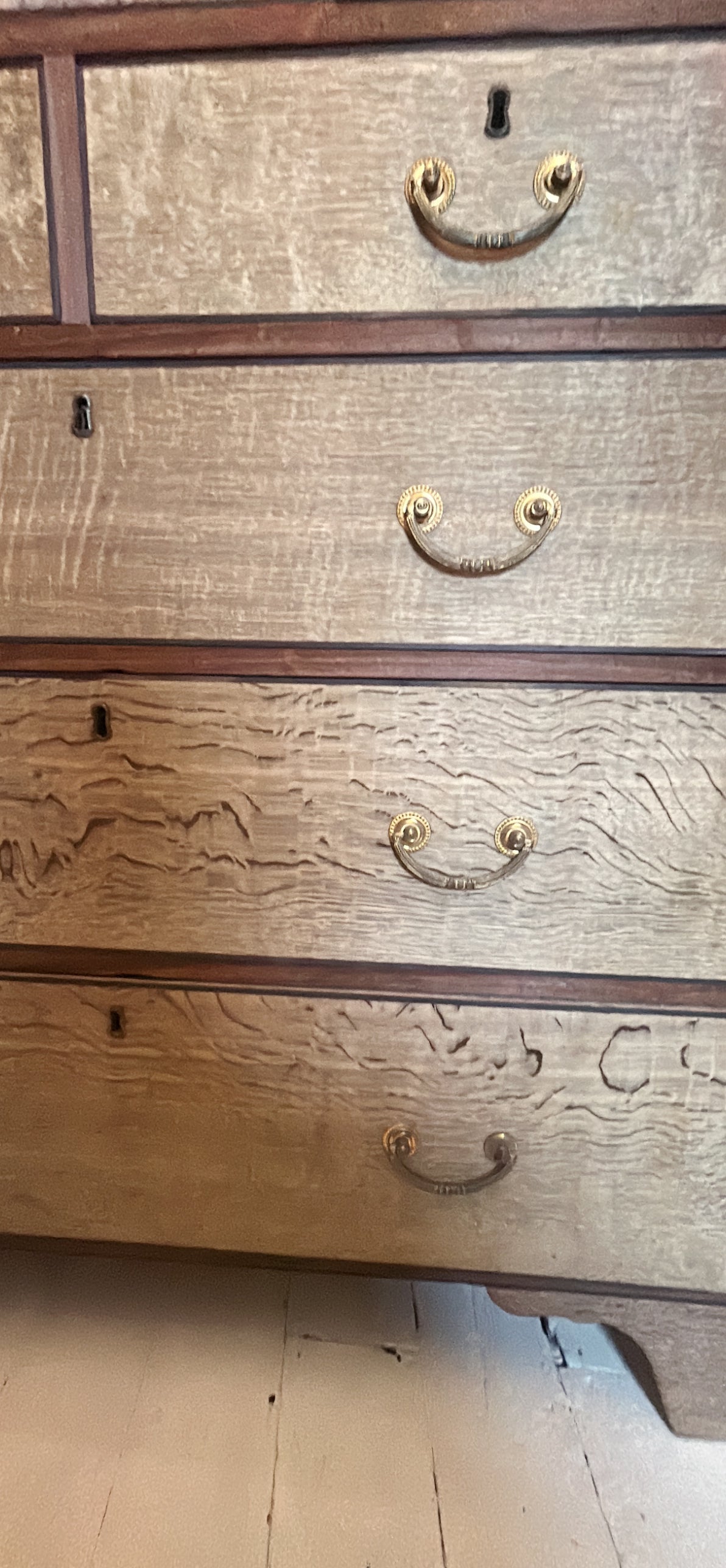 Antique stripped oak 7 drawer chest