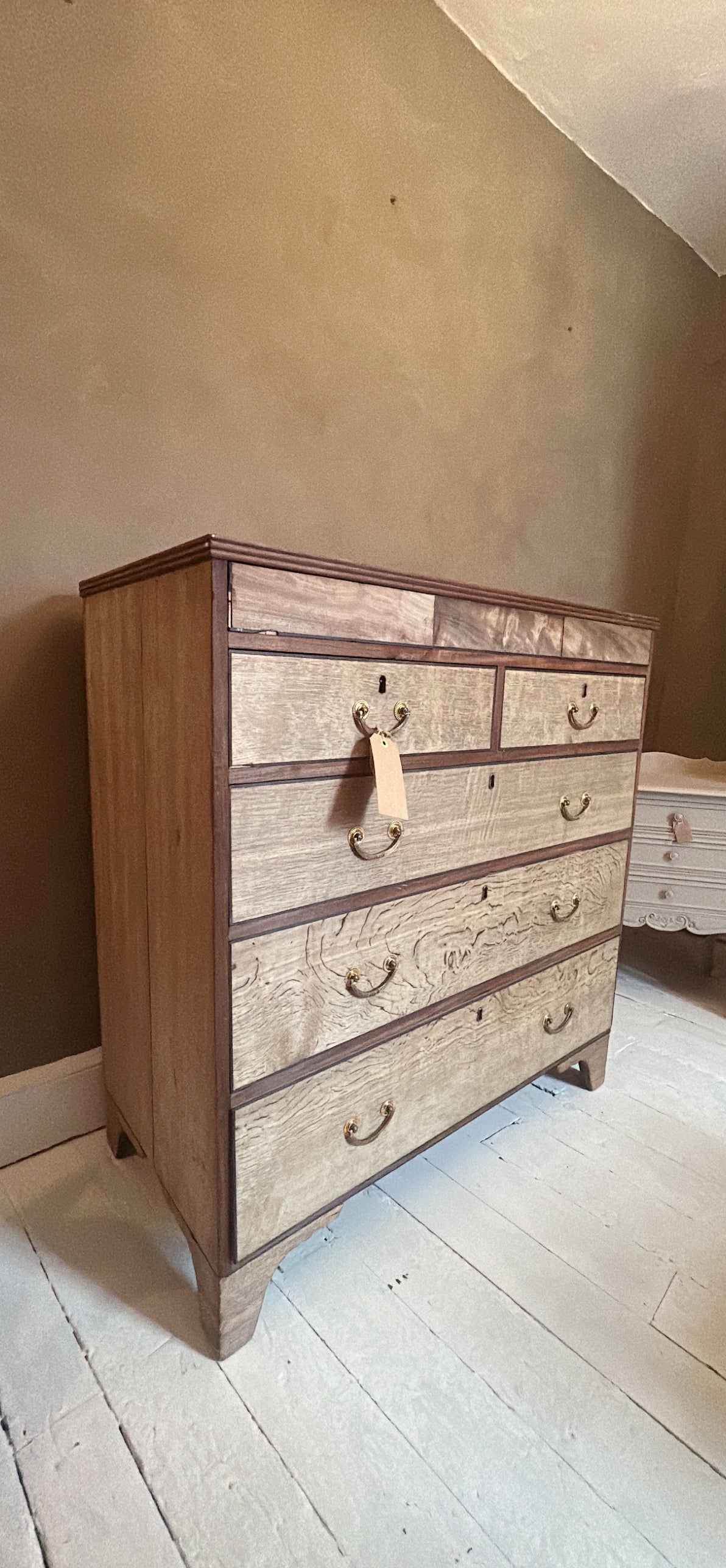 Antique stripped oak 7 drawer chest