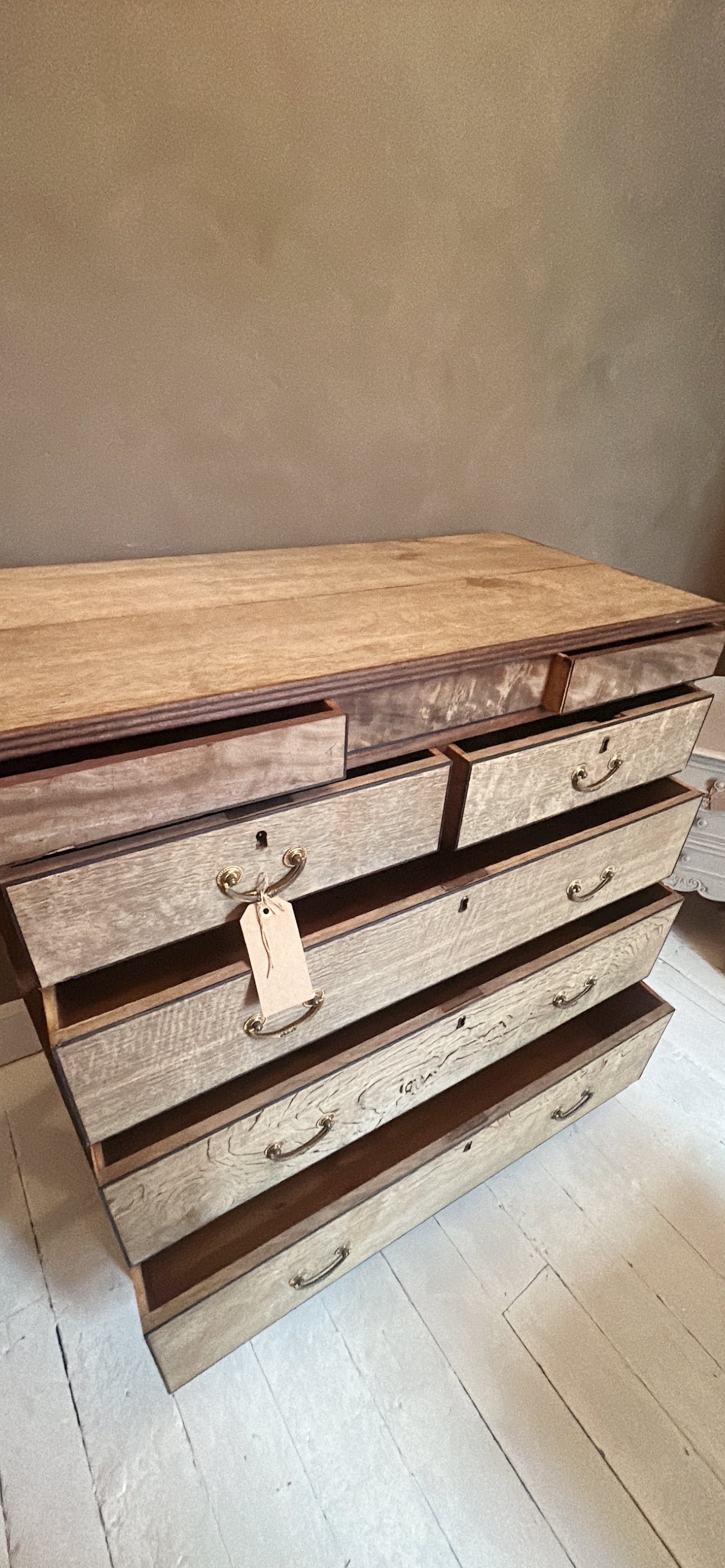 Antique stripped oak 7 drawer chest