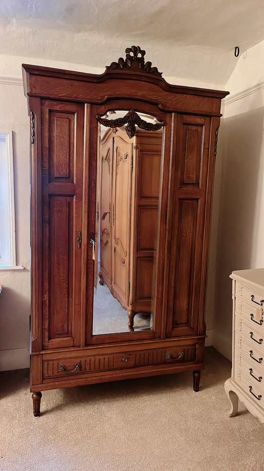 French oak antique armoire
