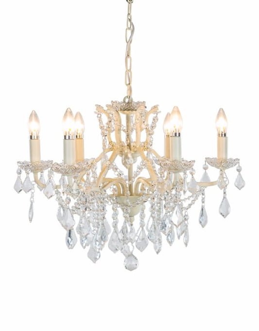 6 Arm ivory chandelier