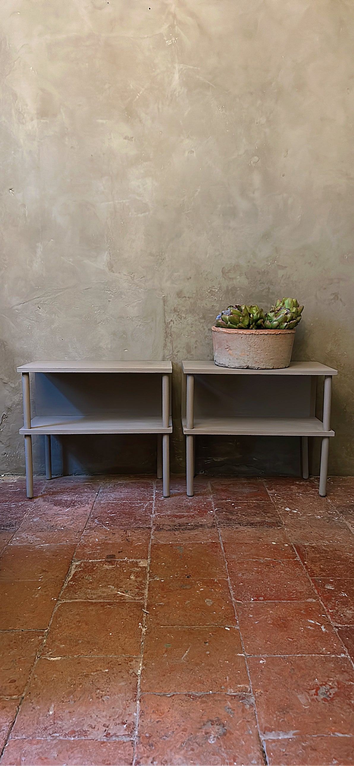 Pair Cube design bedside tables Coco
