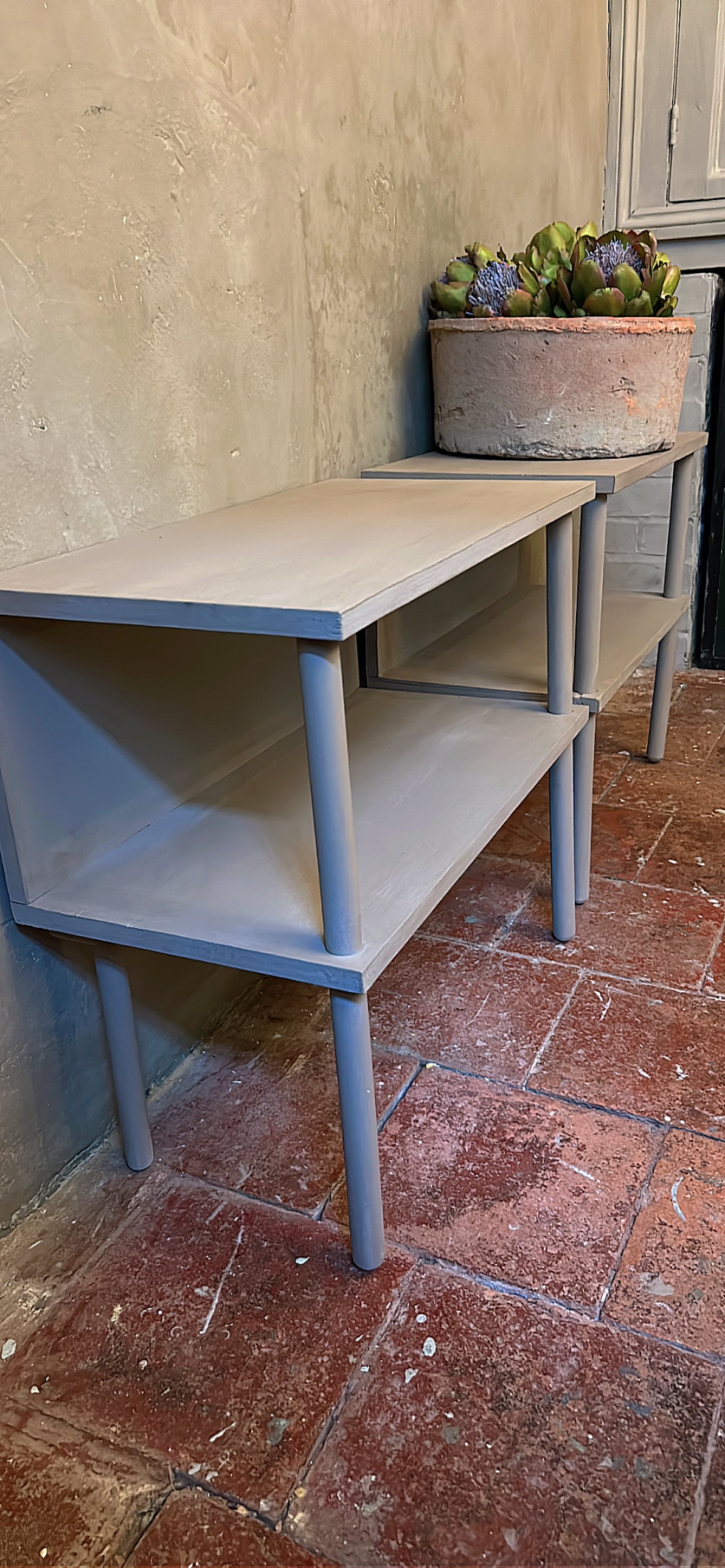 Pair Cube design bedside tables Coco
