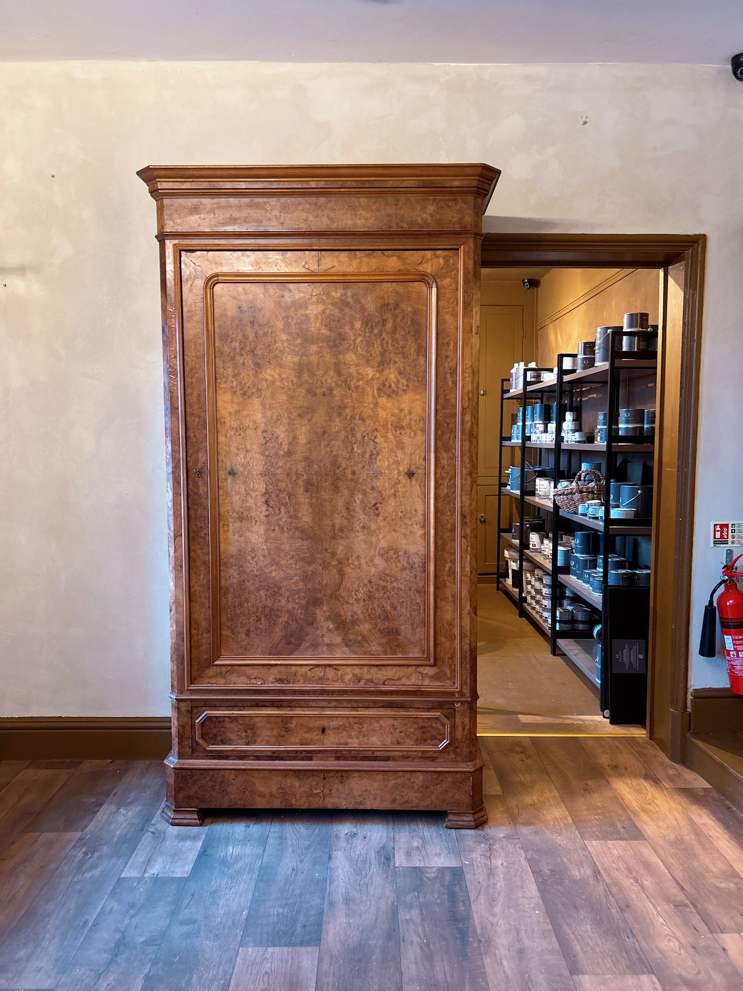 French antique Burr Walnut armoire