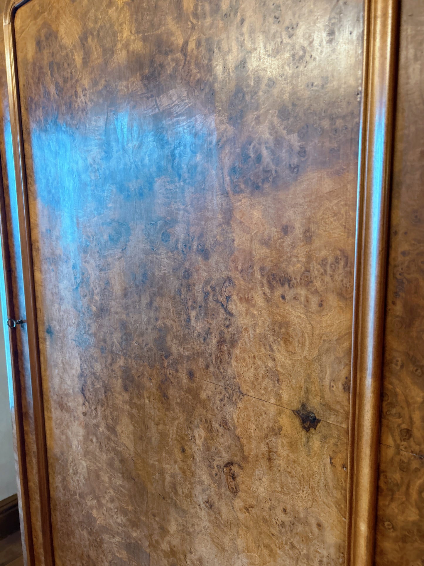 French antique Burr Walnut armoire