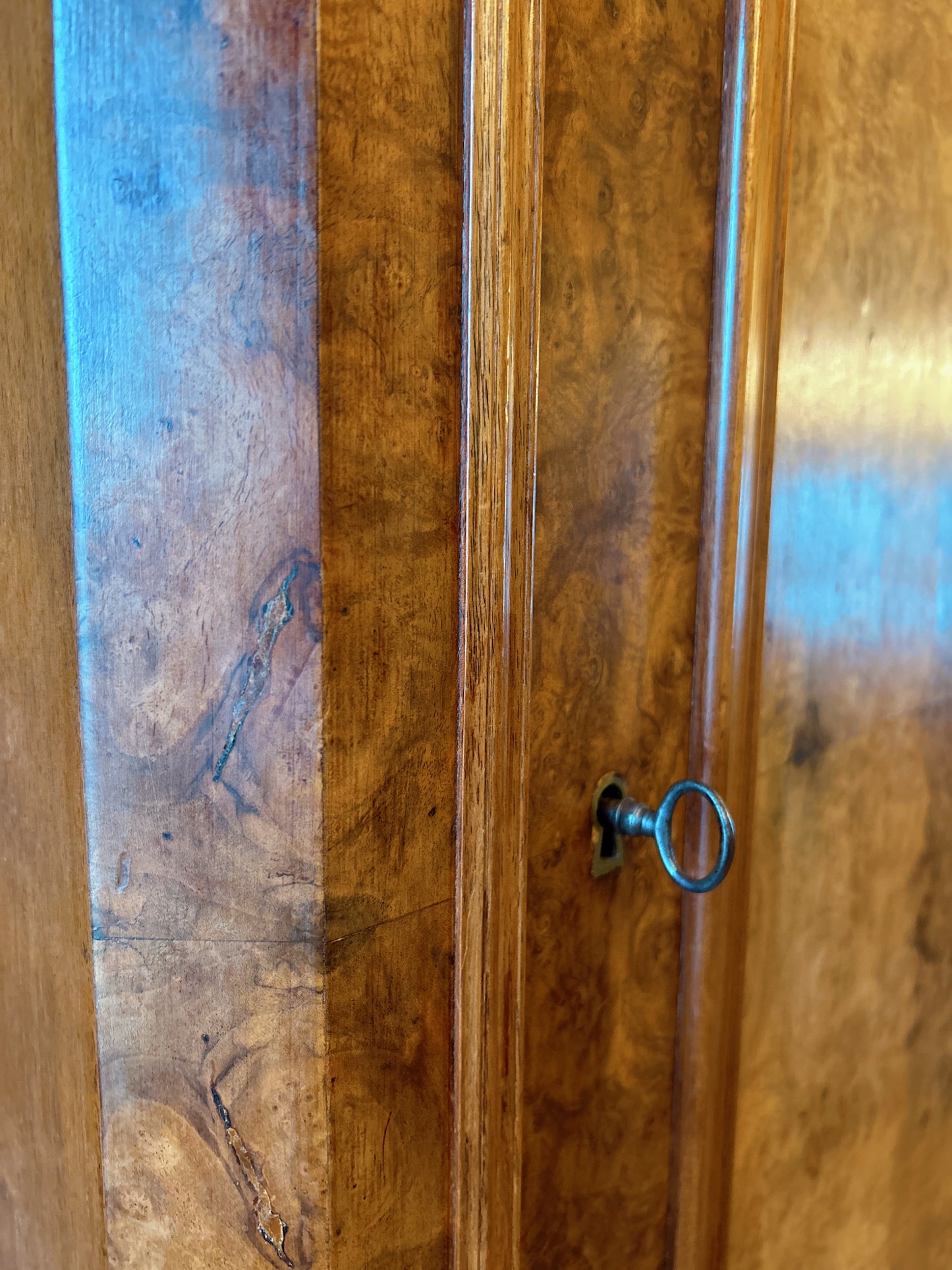 French antique Burr Walnut armoire