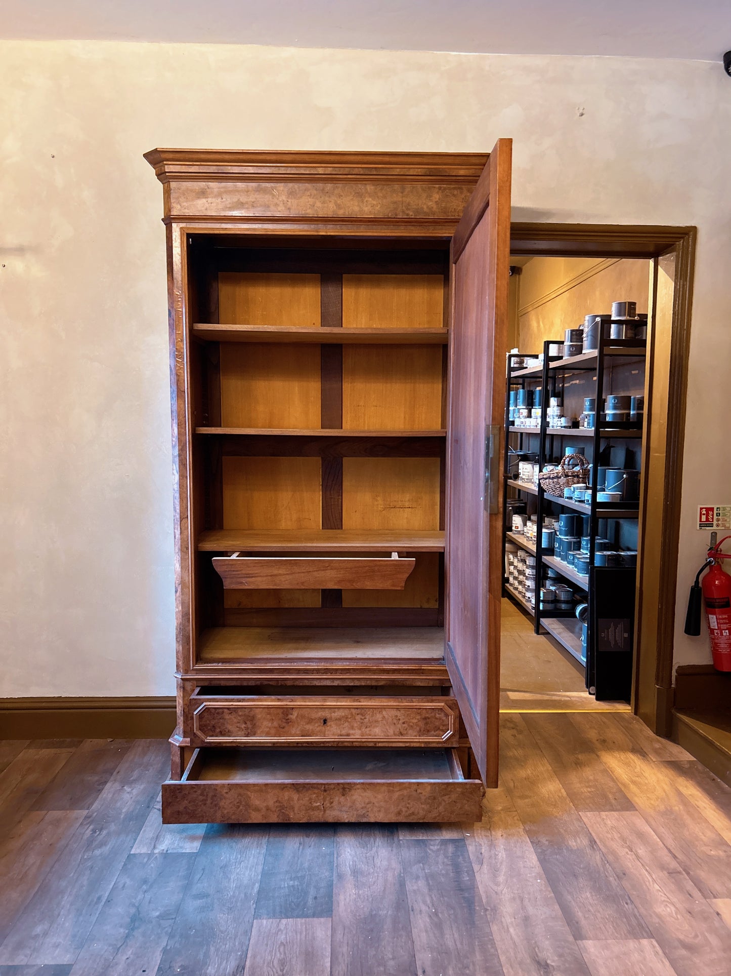 French antique Burr Walnut armoire