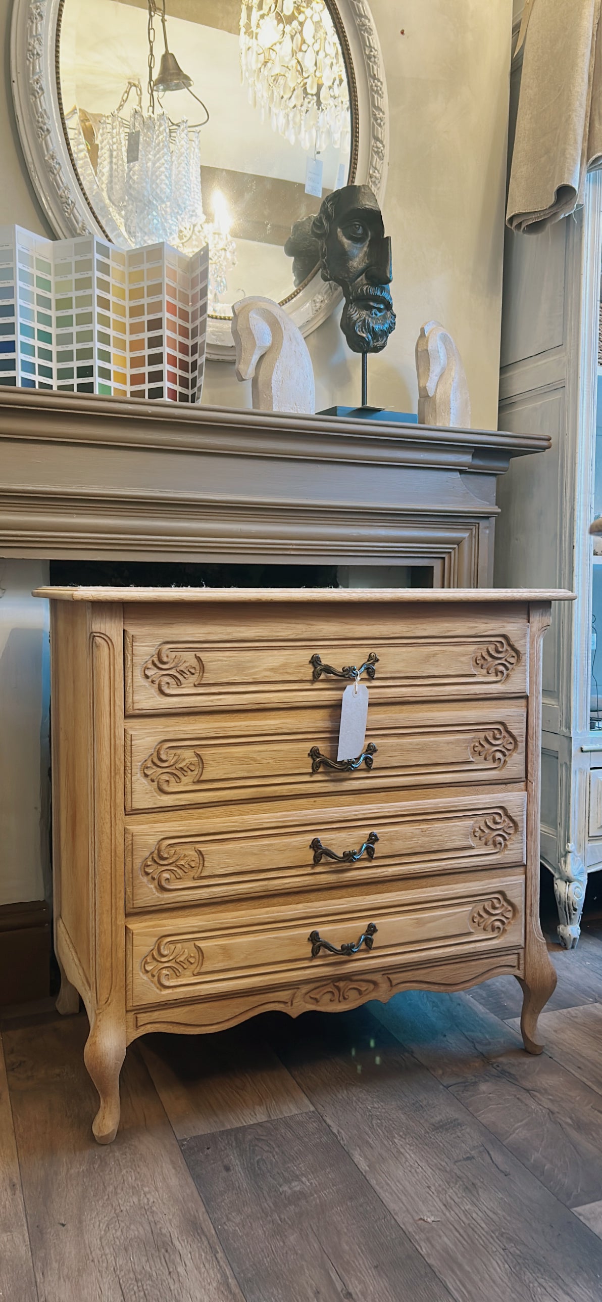 Petite French Oak chest of drawers