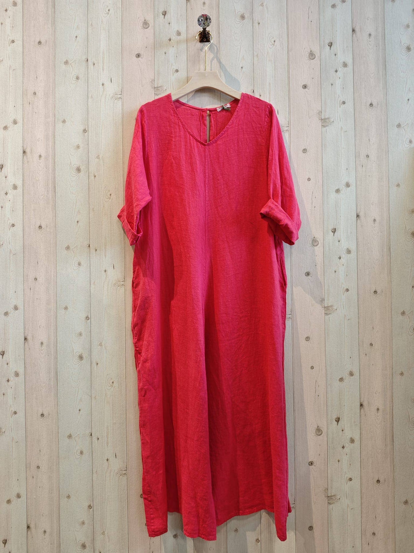 REF 15561 100% LINEN JUMPSUIT: Blue