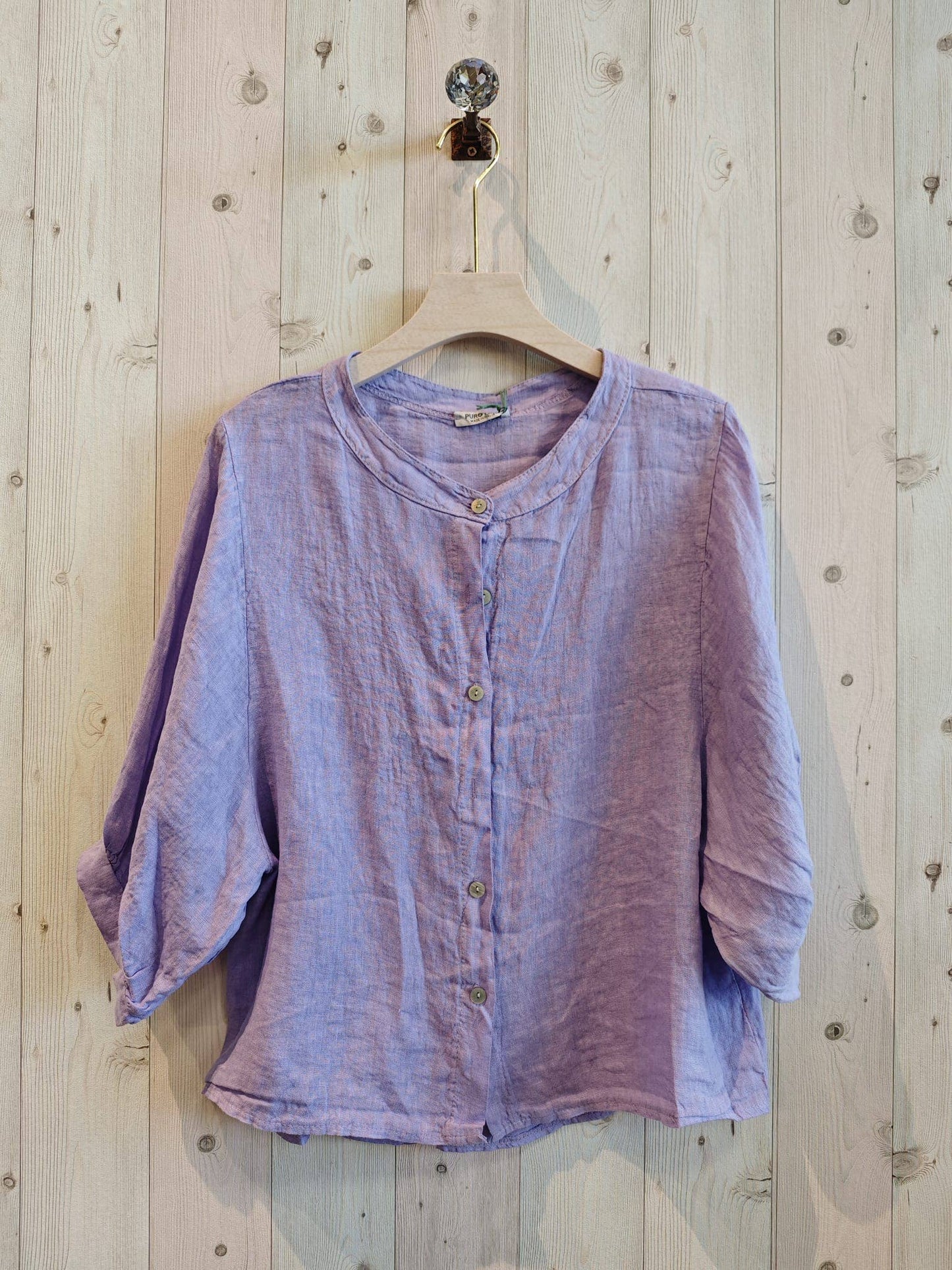 REF 4821 BASIC BLOUSE WITH MAO COLLAR: Blank