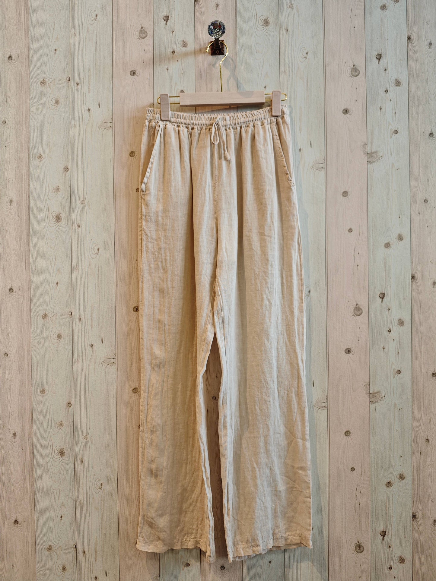 REF 30132 BASIC STRAIGHT LEG PANTS 100% LINEN: BLANK