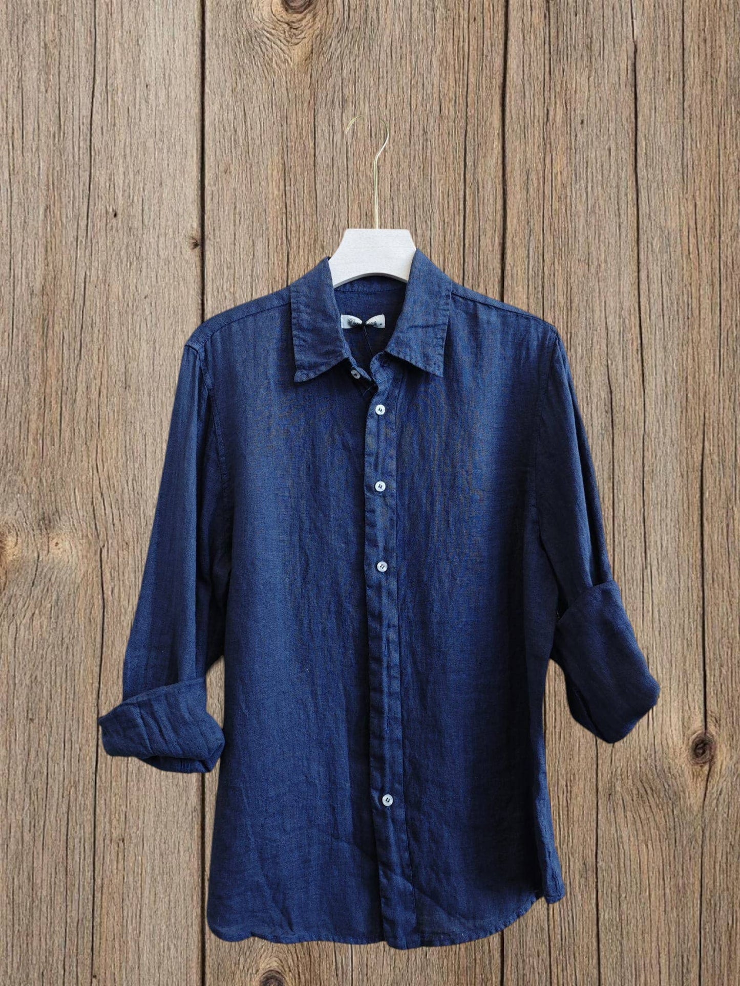 REF 219596 MEN'S SHIRT 100% LINEN: BLANK / L