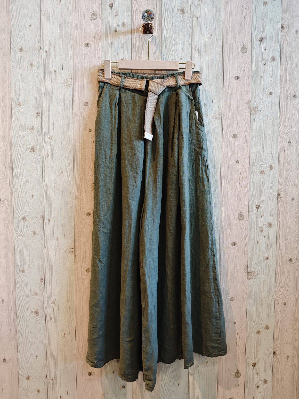 REF 30522 TROUSERS BELT 100% LINEN: Blank