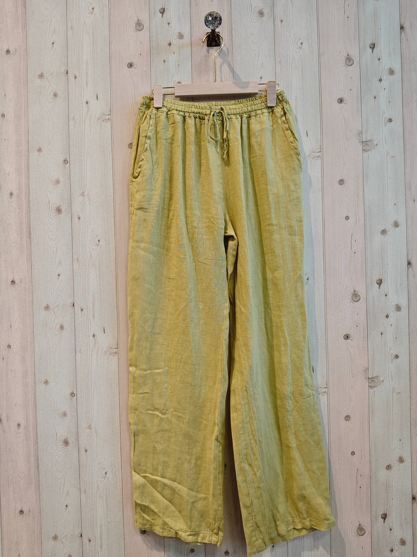 REF 30132 BASIC STRAIGHT LEG PANTS 100% LINEN: BLANK