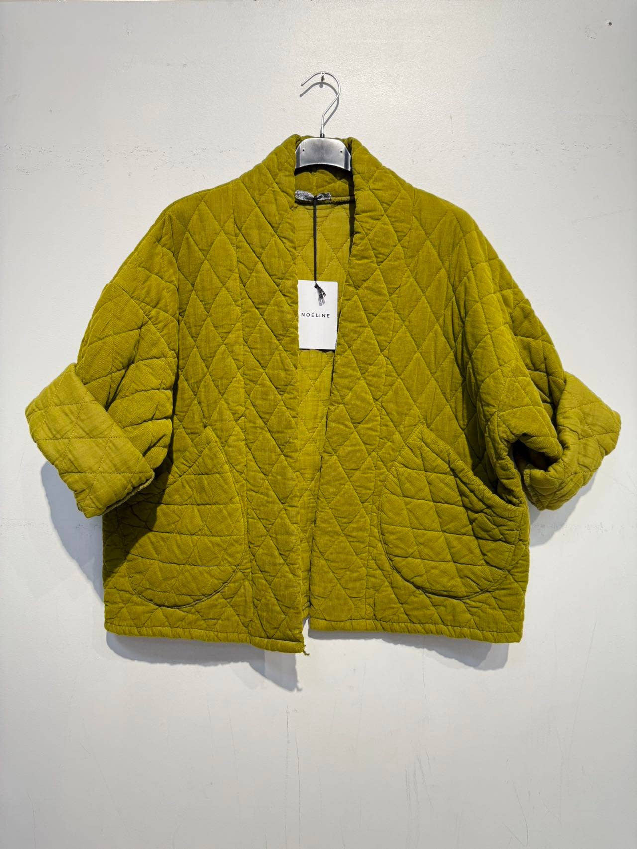 2442-2 velvet quilted jacket: Beige