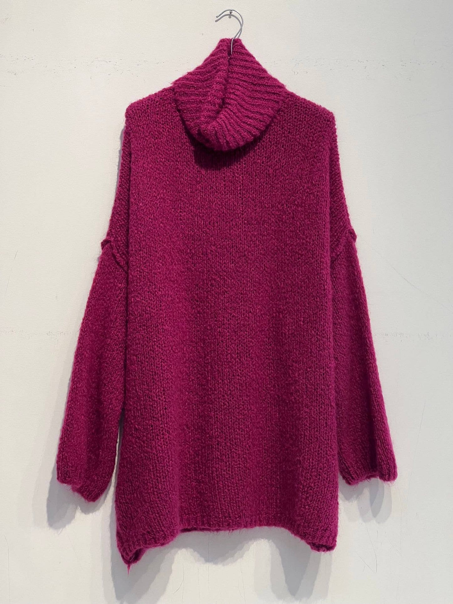 3228 soft turtleneck wool and mohair sweater: Ecru / One size