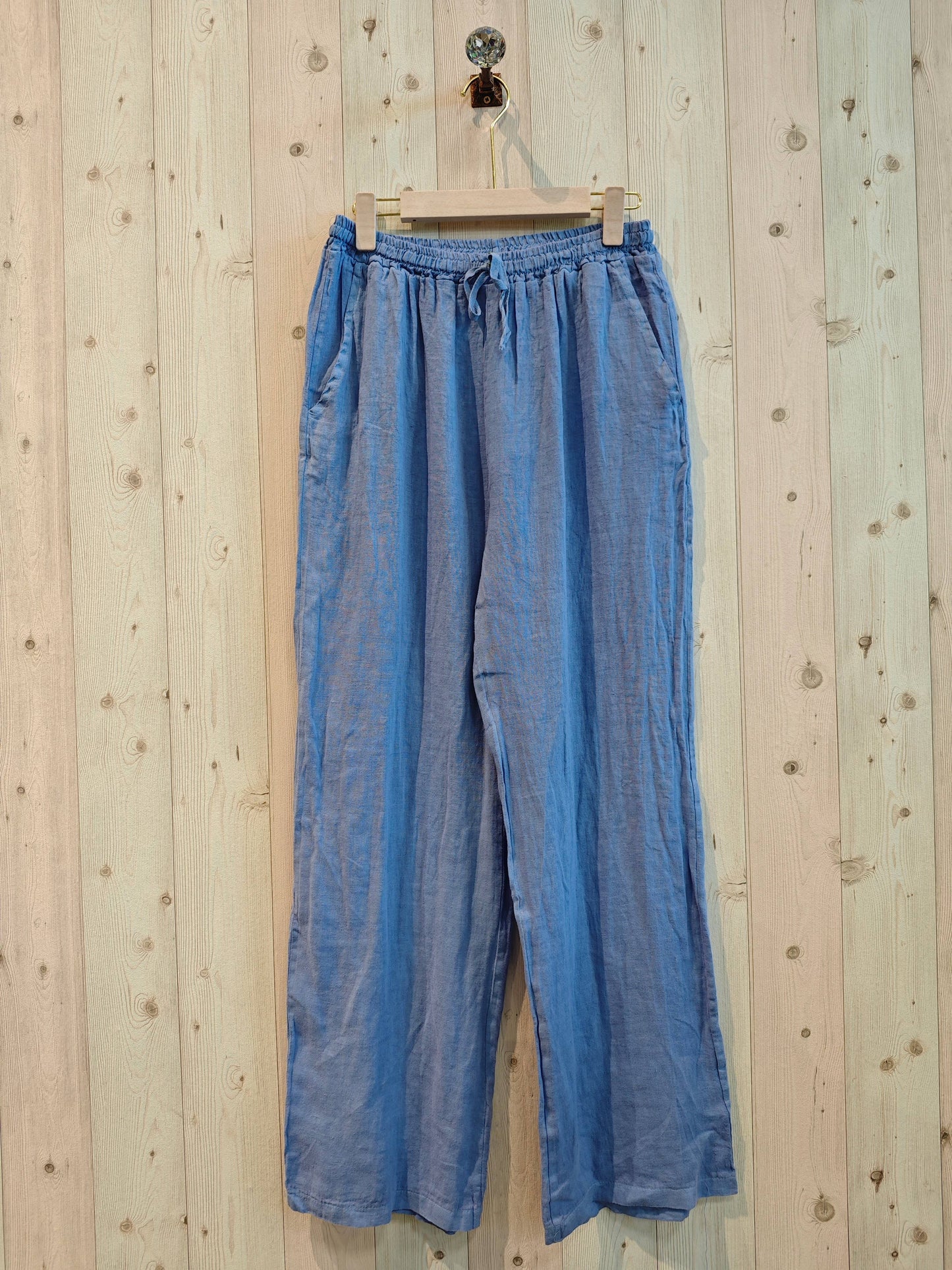 REF 30132 BASIC STRAIGHT LEG PANTS 100% LINEN: BLANK