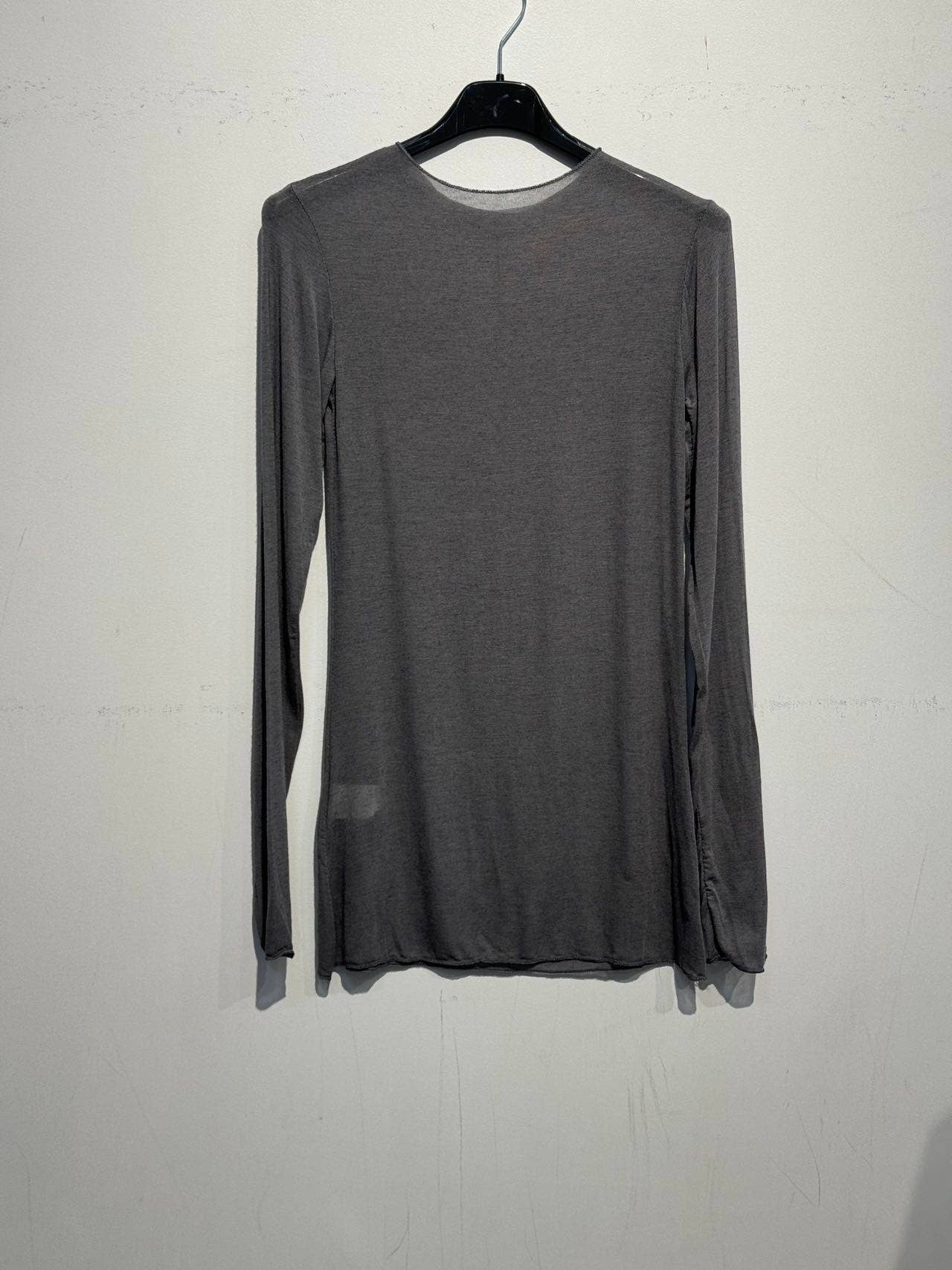 Cashmere round neck long sleeve t-shirt 08886: Chocolate