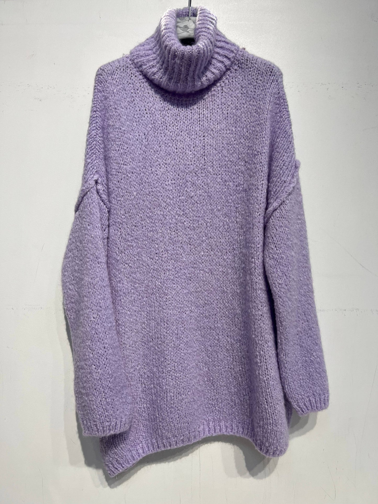 3228 soft turtleneck wool and mohair sweater: Camel / One size