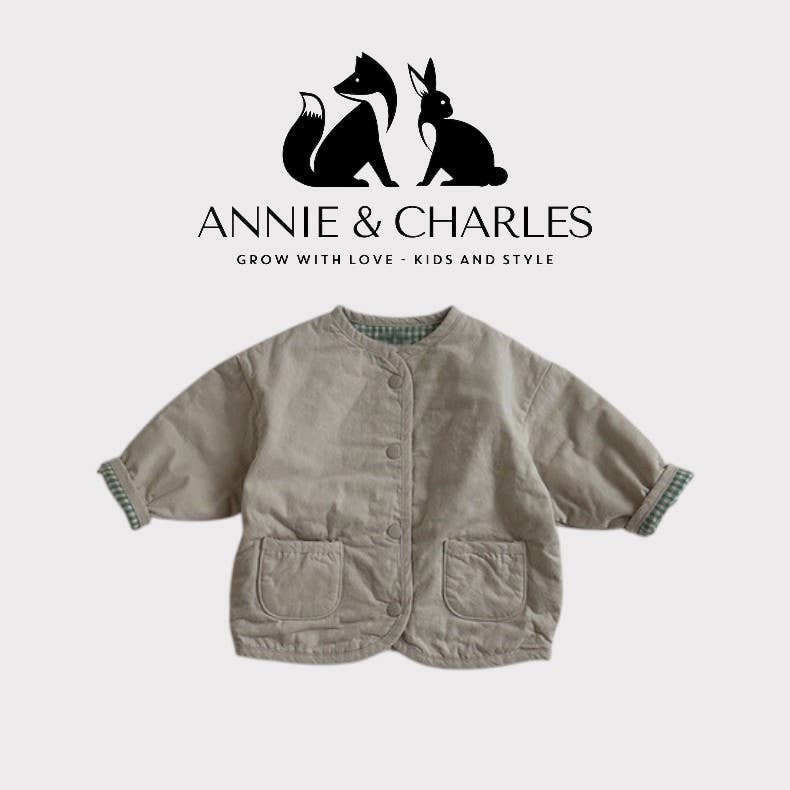 Annie & Charles® Reversible Jacket Little Nomad: Braun/kariert / 12–18M