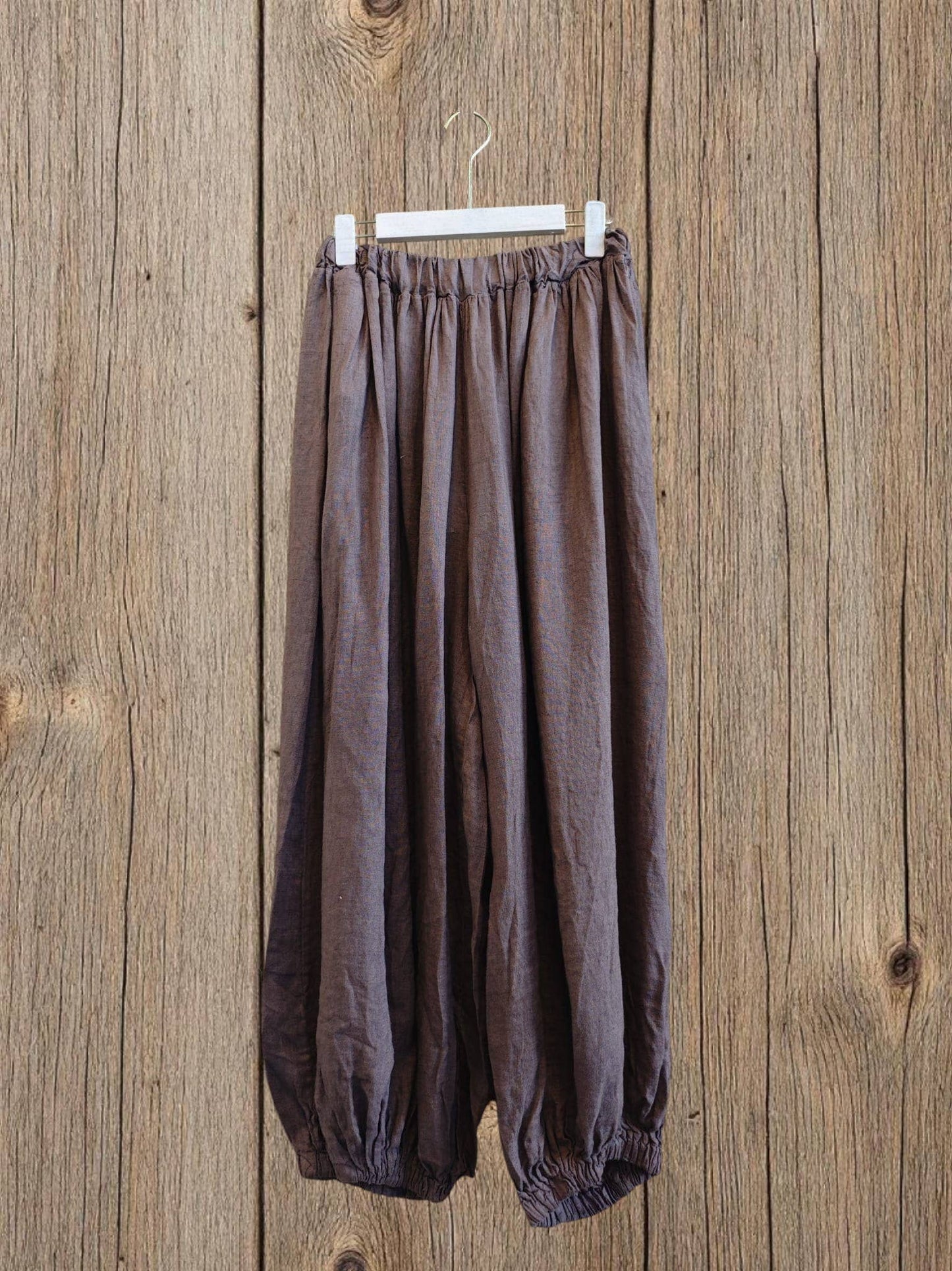 Ref-30581 BALLOON-STYLE PANTS 100% LINEN: Blank