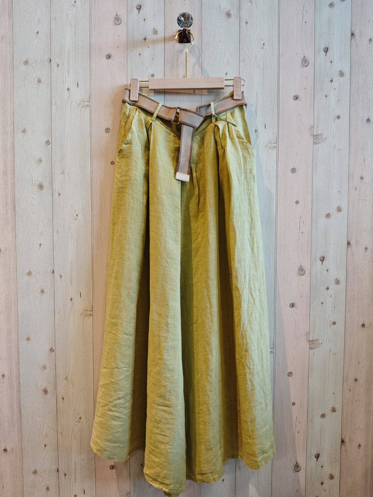 REF 30522 TROUSERS BELT 100% LINEN: Blank