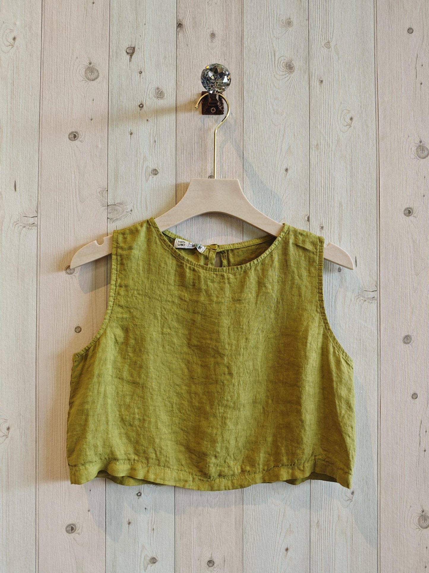 REF 33204 100% LINEN TOP: Camel