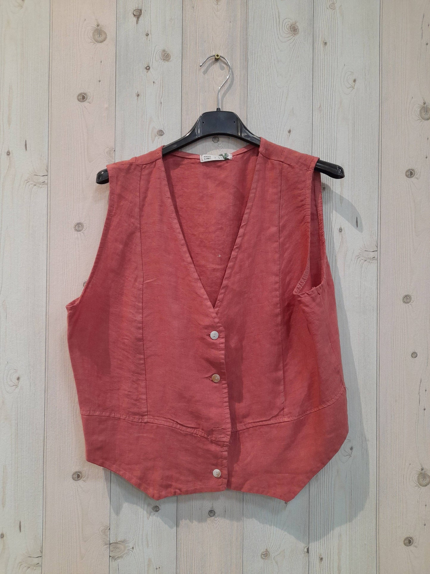 REF 79055 SLEEVELESS T-SHIRT 100% LINEN: BLANK