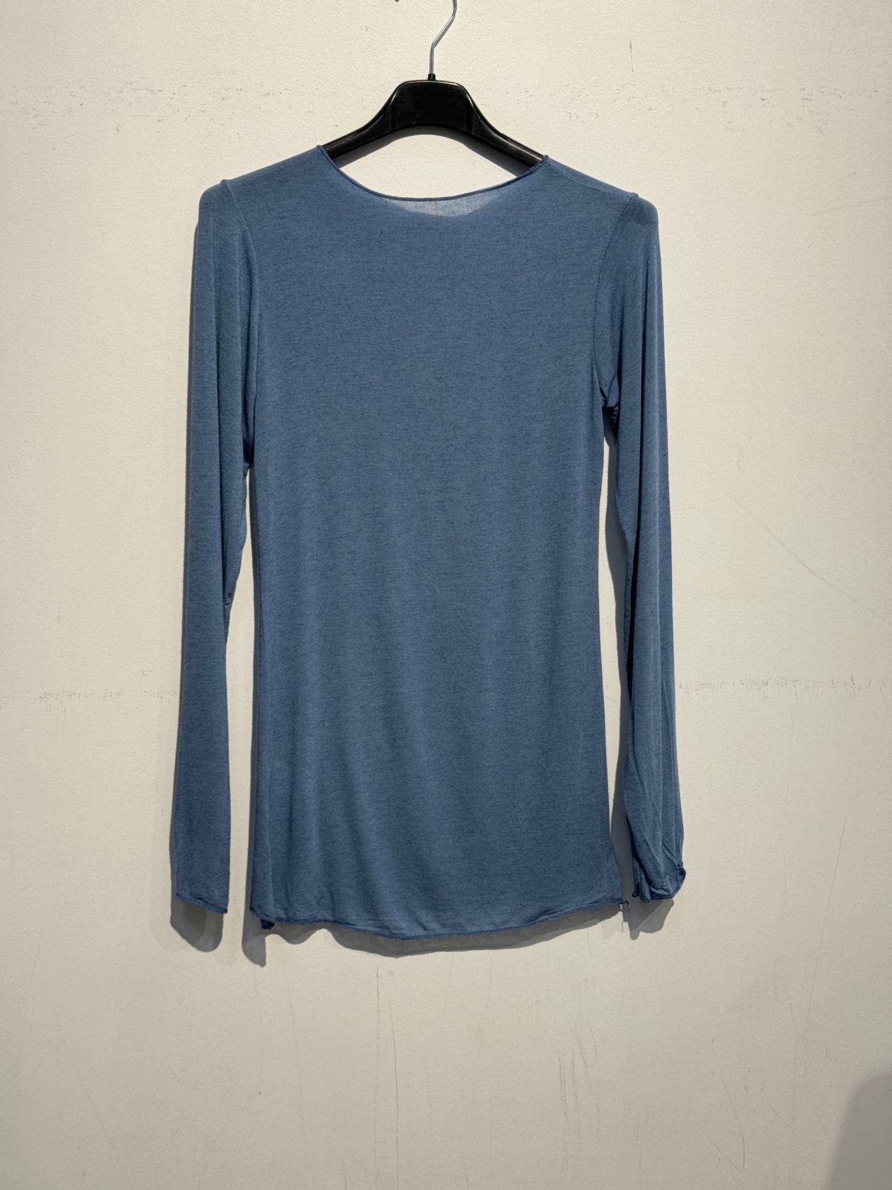 Cashmere round neck long sleeve t-shirt 08886: Chocolate