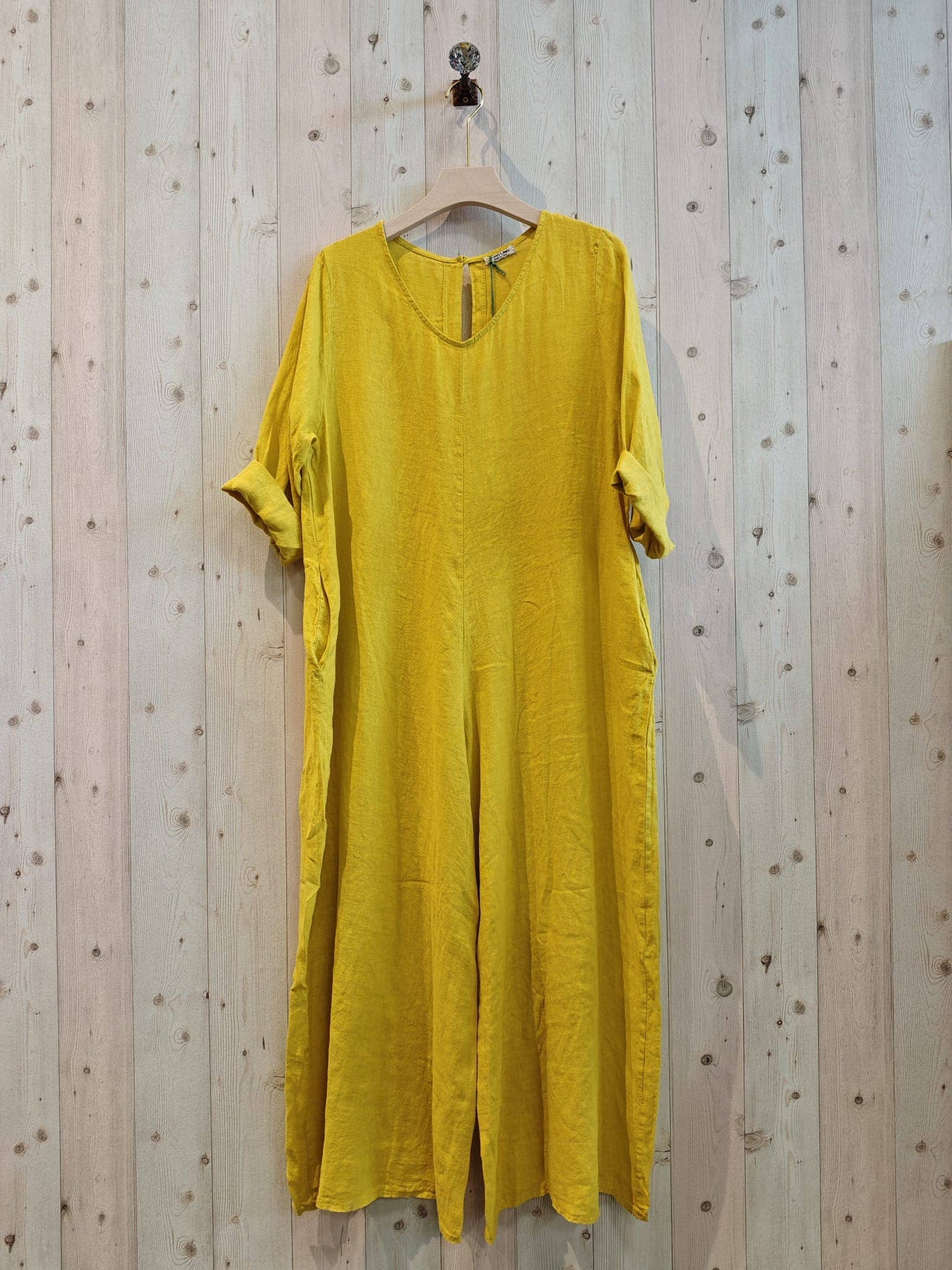 REF 15561 100% LINEN JUMPSUIT: Blue