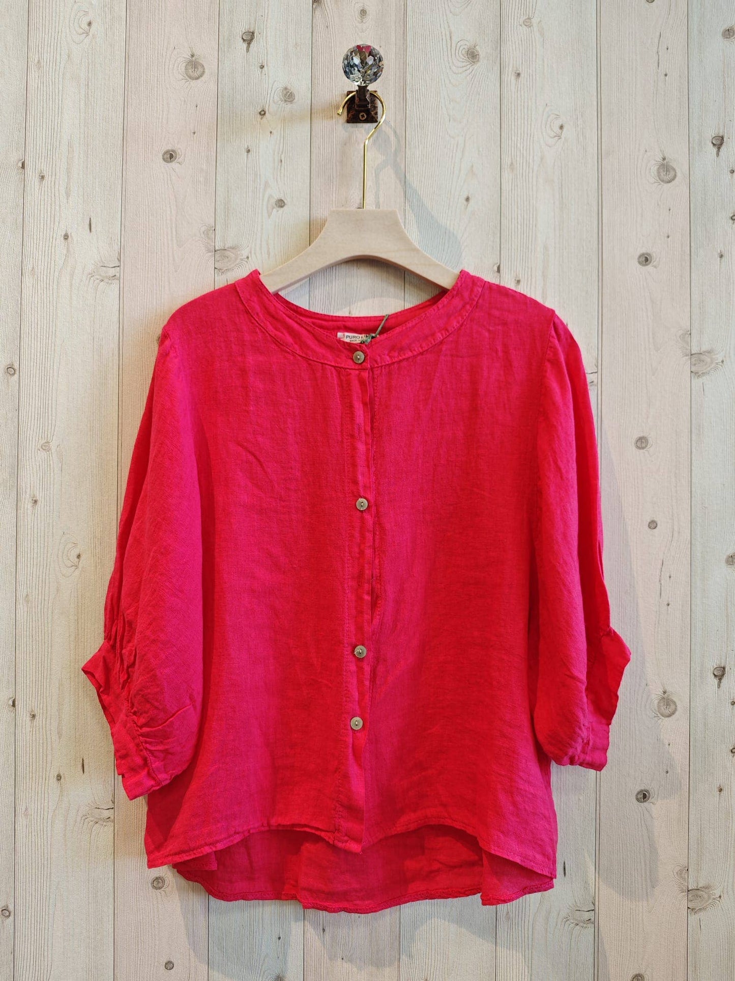 REF 4821 BASIC BLOUSE WITH MAO COLLAR: Blank