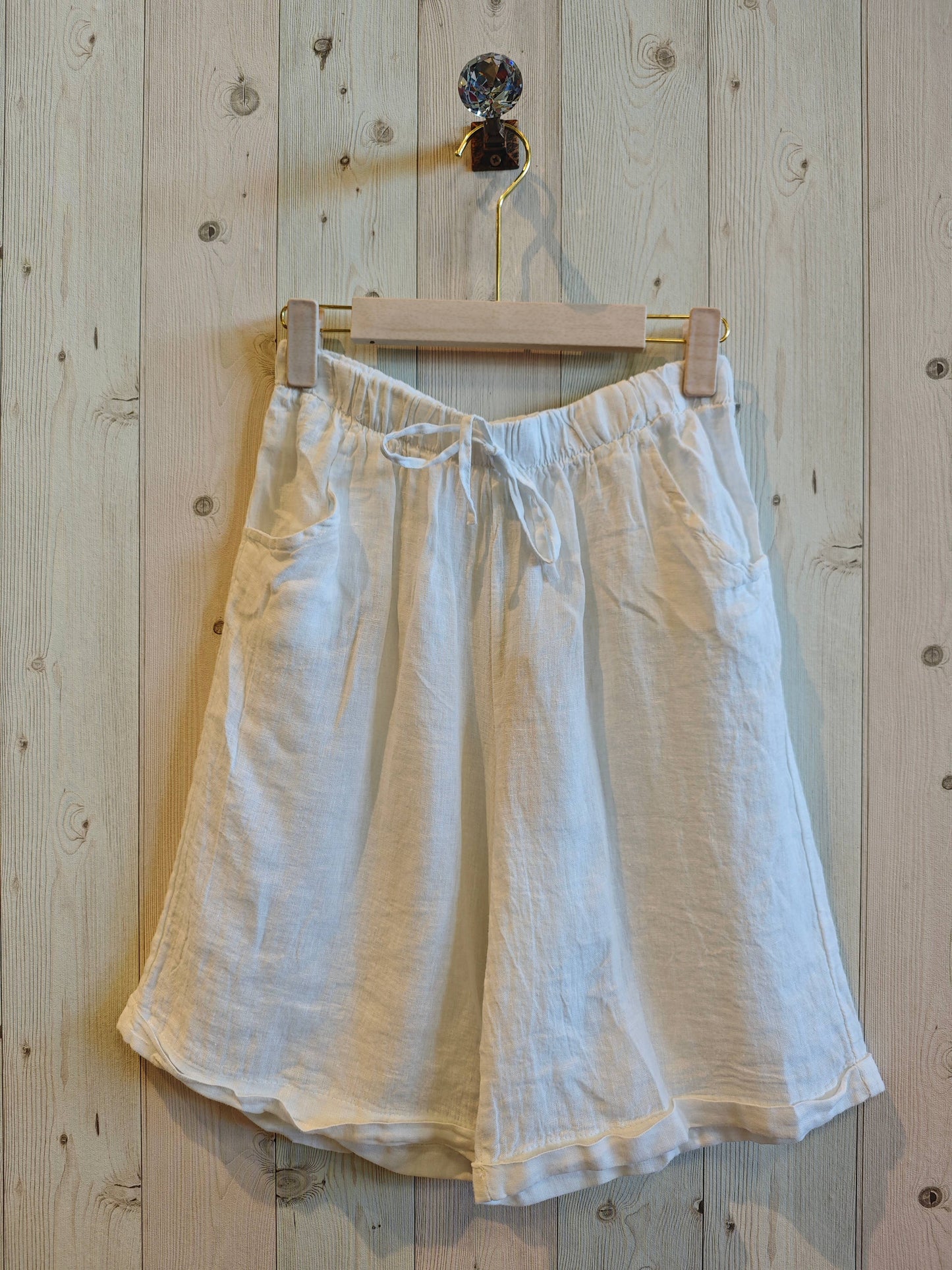 REF 15832 WOMEN'S SHORTS 100% LINEN: CAMEL