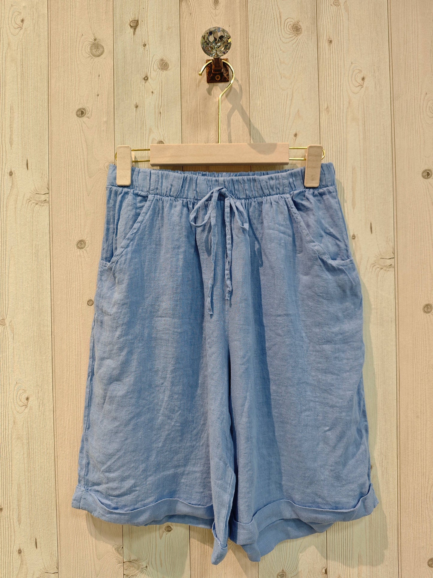 REF 15832 WOMEN'S SHORTS 100% LINEN: BEIGE