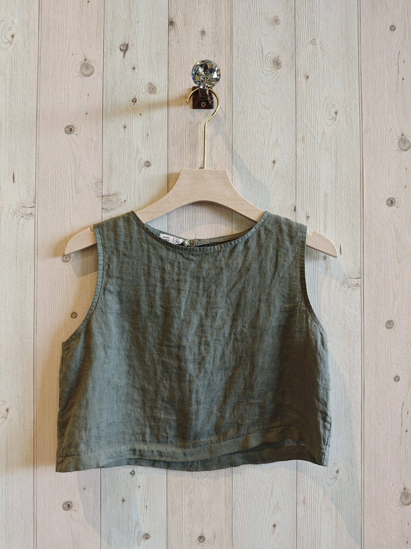 REF 33204 100% LINEN TOP: Camel