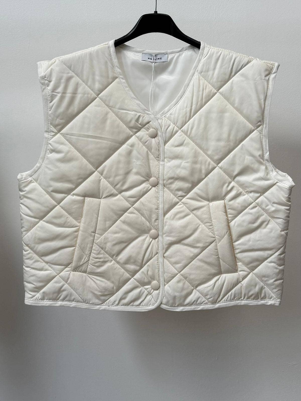 Sleeveless quilted jacket 12038: Chocolate