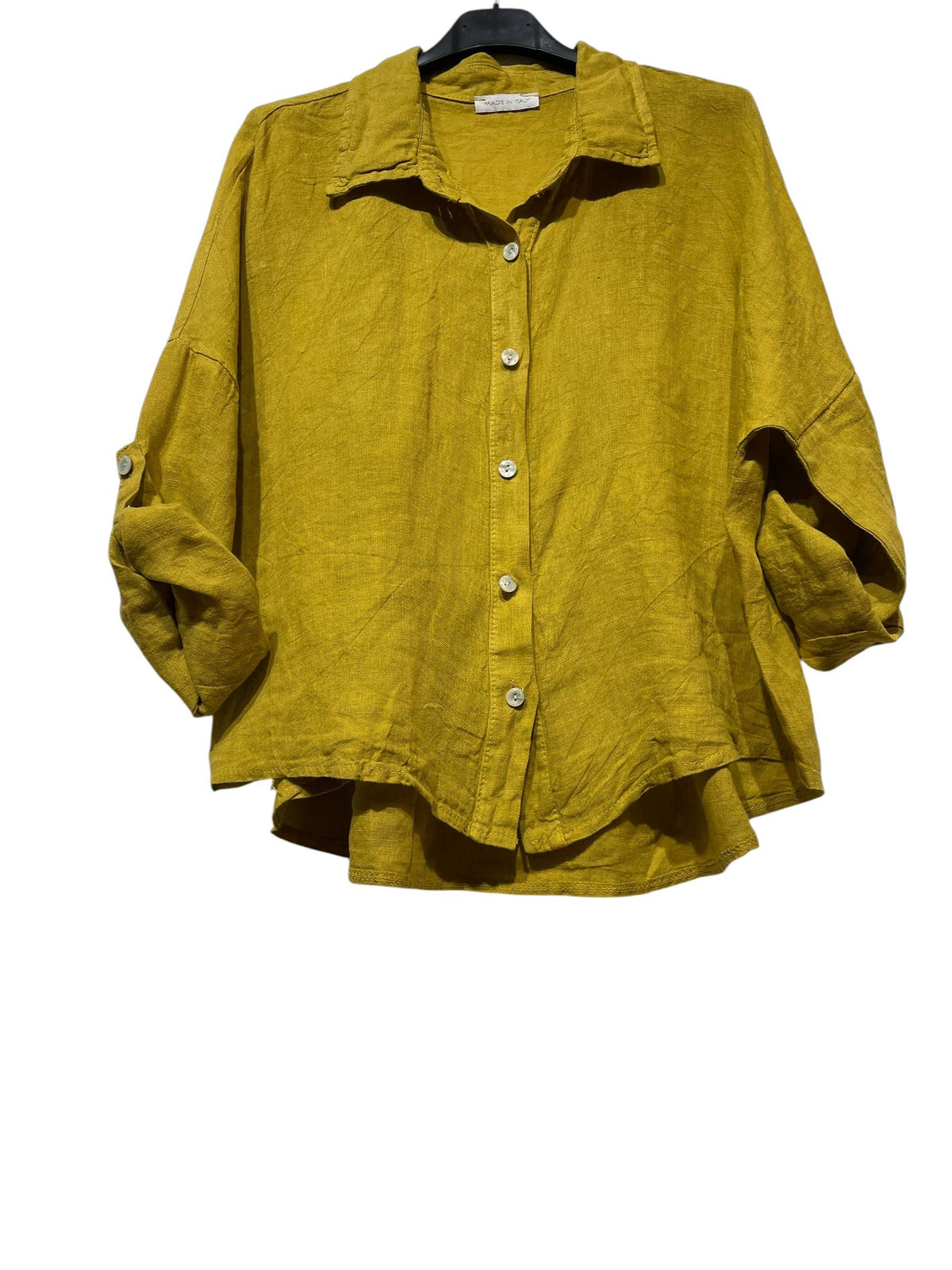 60832 OVERSIZED-CUT LINEN SHIRT: Beige