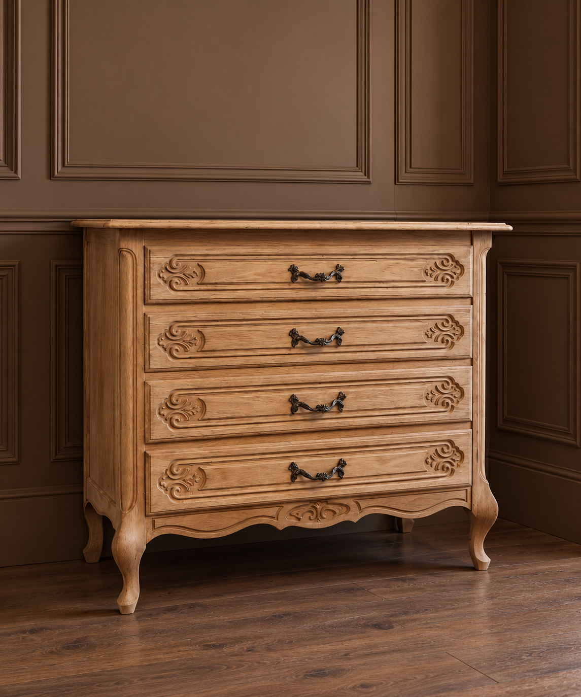 Petite French Oak chest of drawers