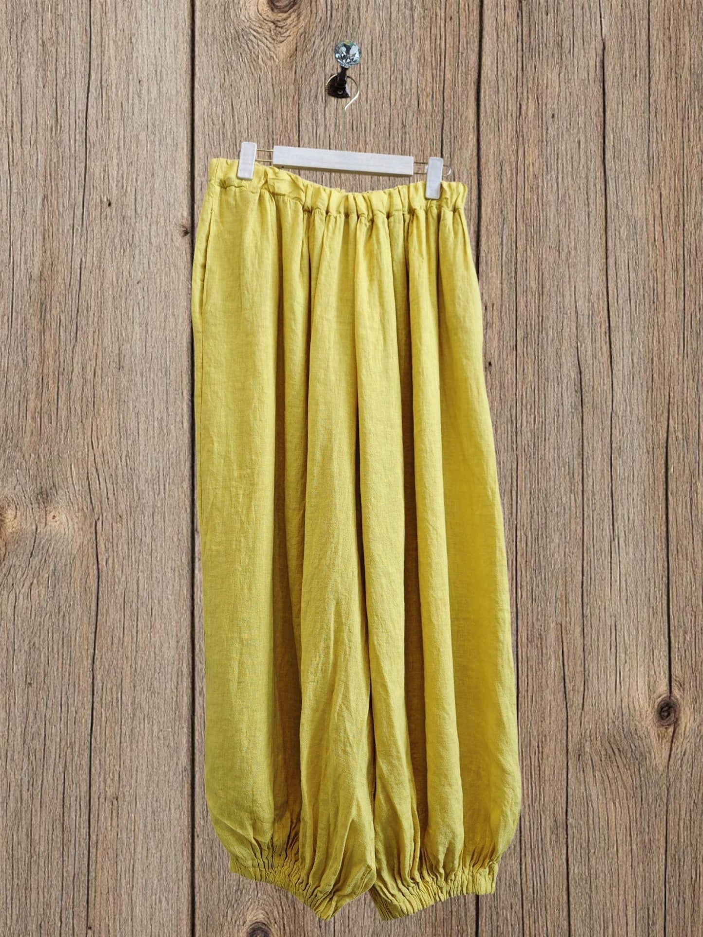Ref-30581  BALLOON-STYLE PANTS 100% LINEN: Blank