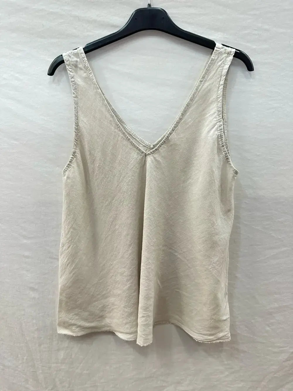 Basic Linen Tank Top @37252_DebLin: White