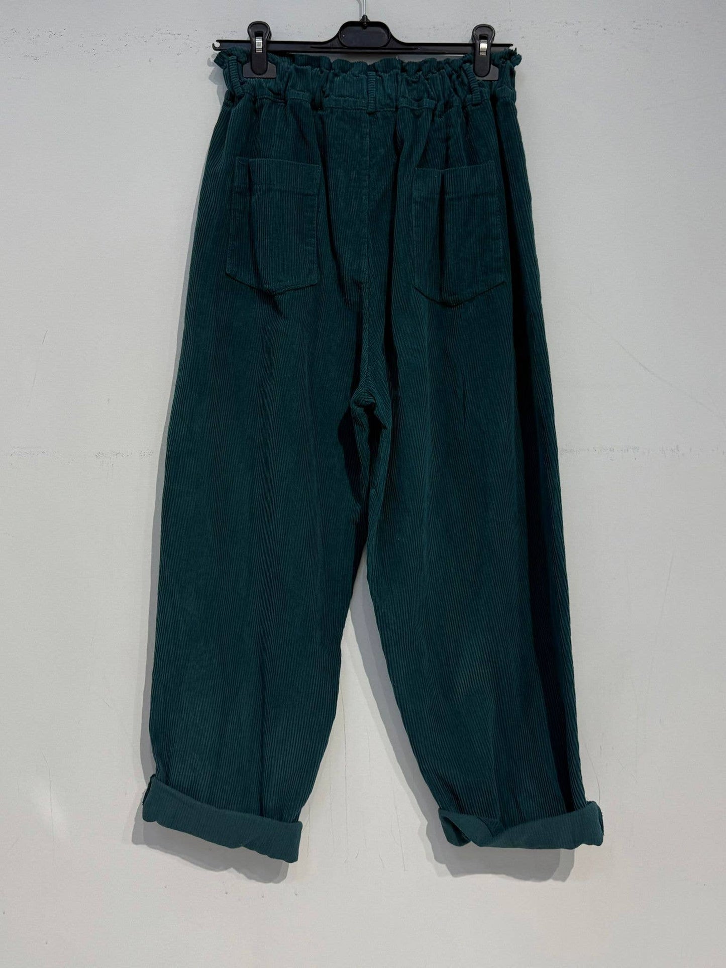 Corduroy pants with button 30513: Camel