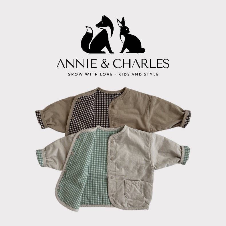 Annie & Charles® Reversible Jacket Little Nomad: Braun/kariert / 12–18M