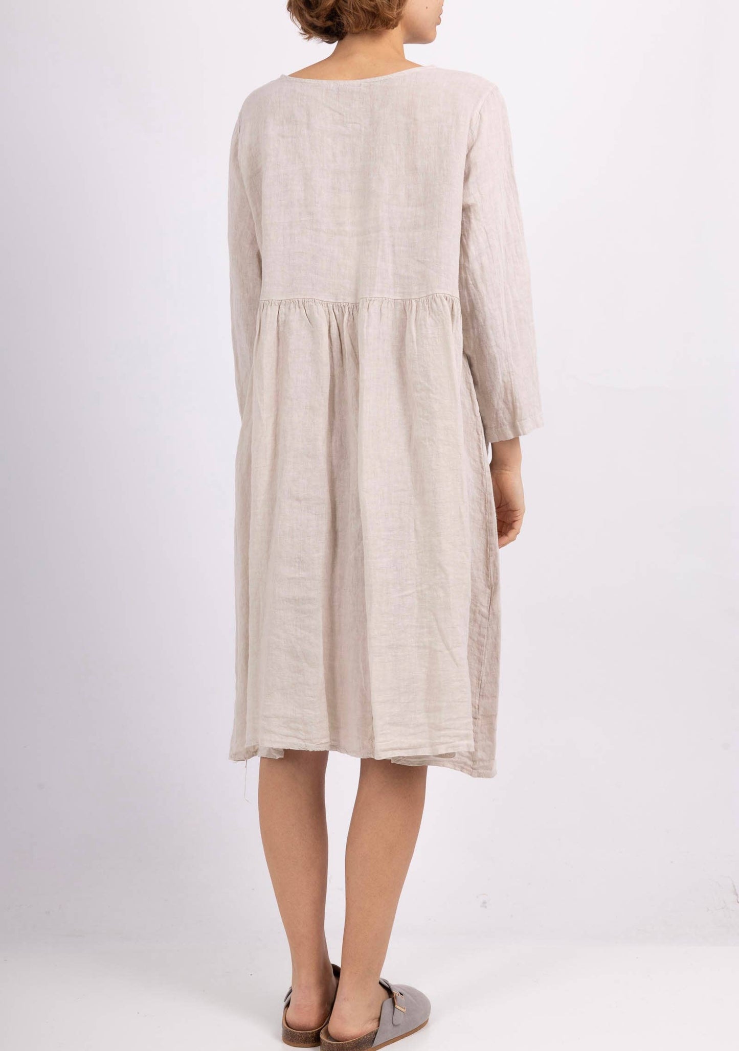 3127 LINEN DRESS SPRING SUMMER CLOTHING PLUS SIZE: CAMEL
