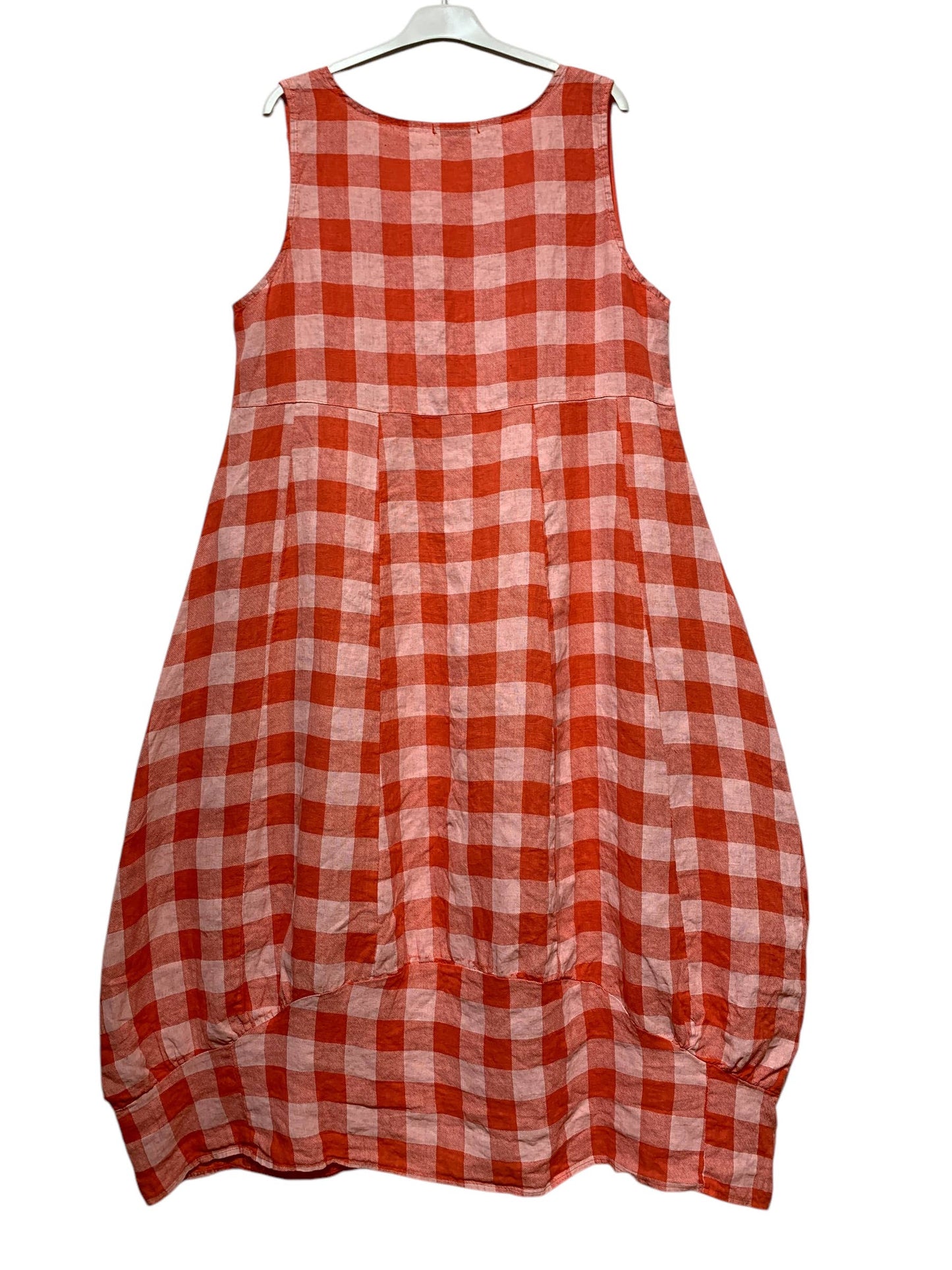 322 LINEN DRESS WITH VICHY CHECKS: MOLE