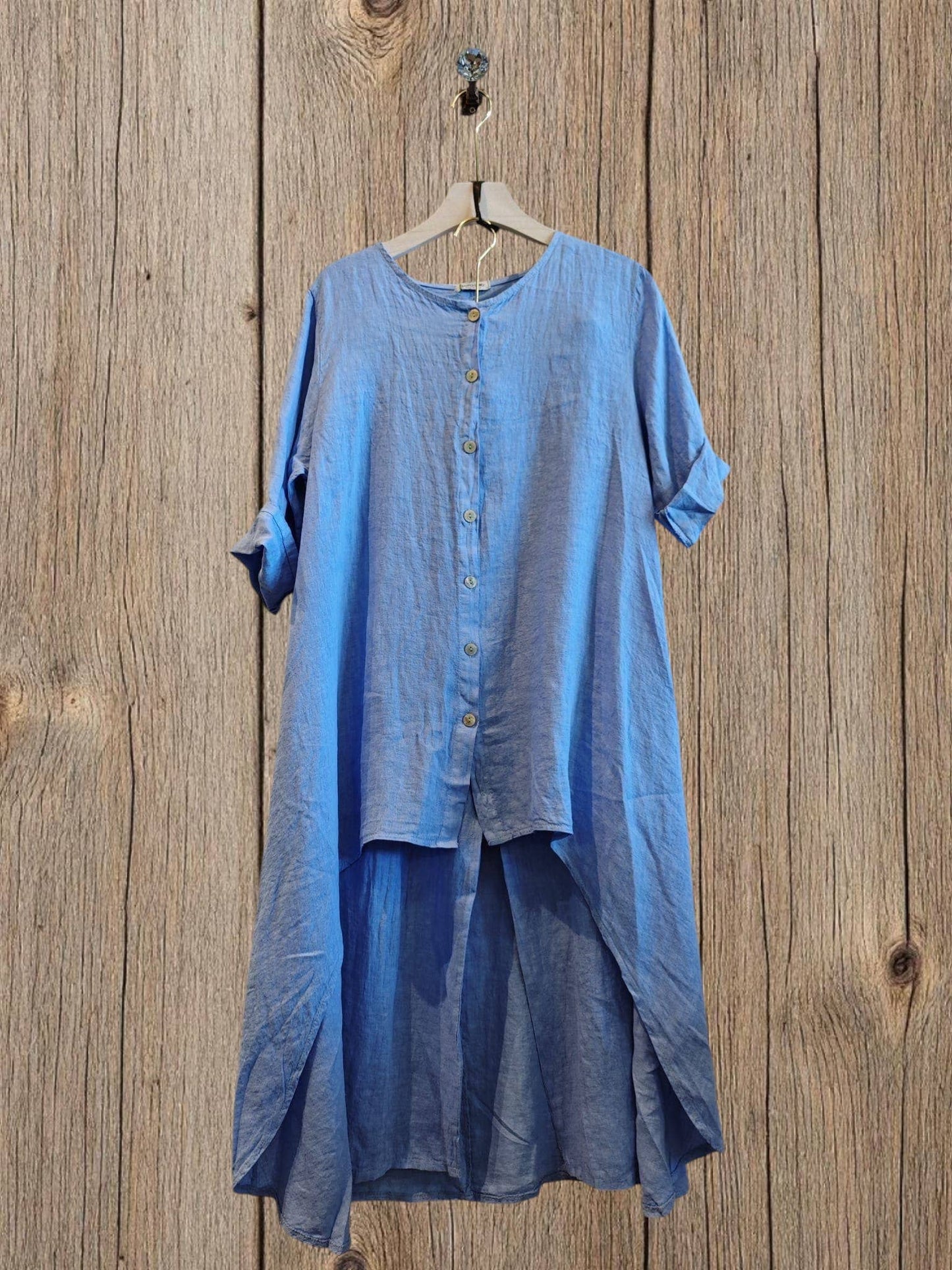 Ref-17261 BLOUSE AND PANTS SET 100% LINEN: PISTACHIO